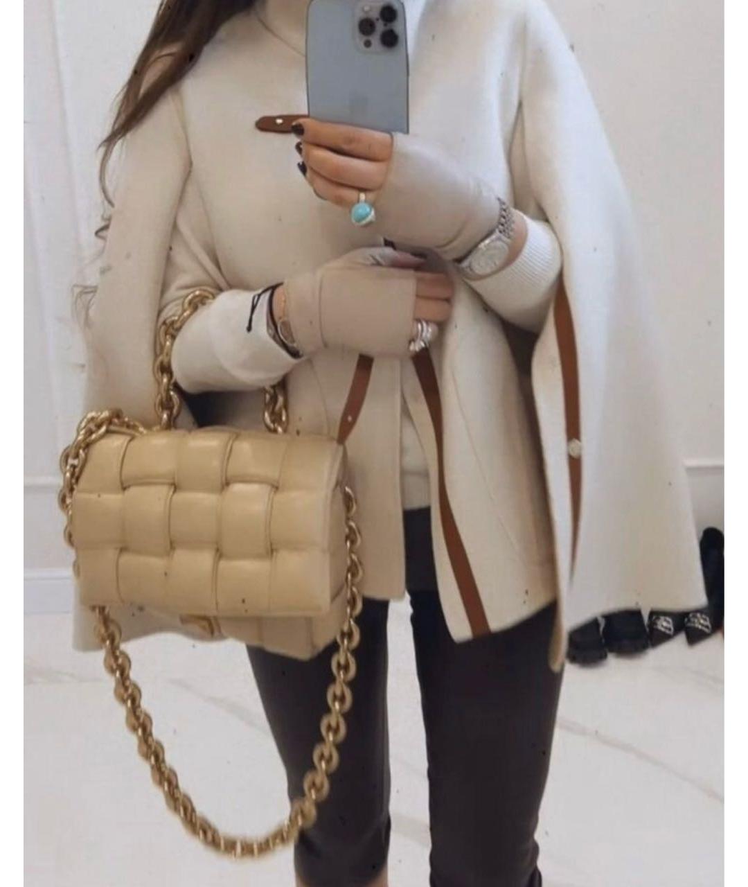 BOTTEGA VENETA Бежевая кожаная поясная сумка, фото 2
