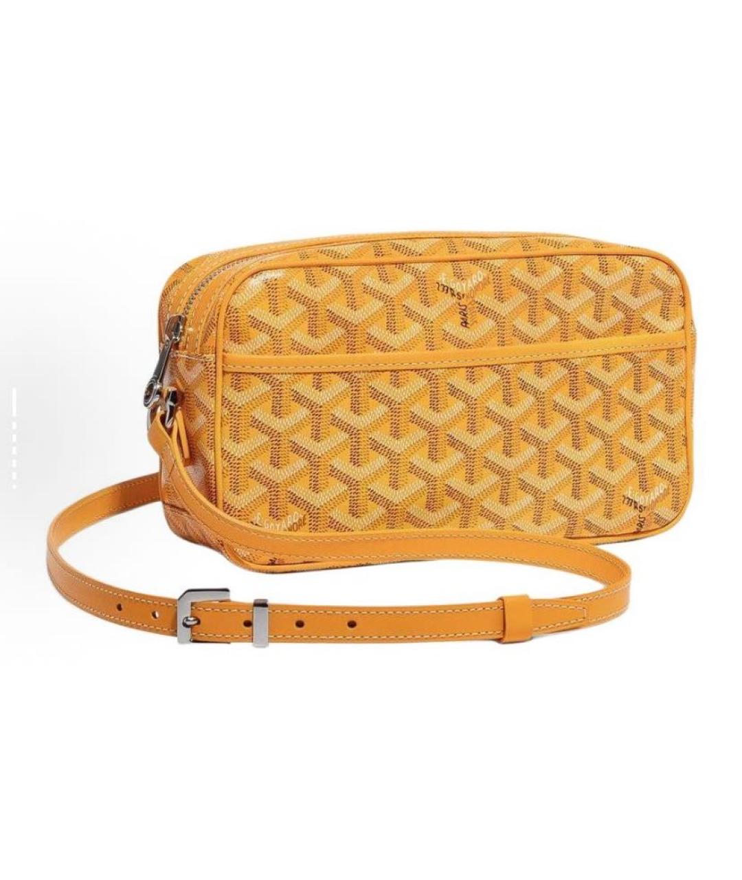 GOYARD Желтая кожаная сумка через плечо, фото 5
