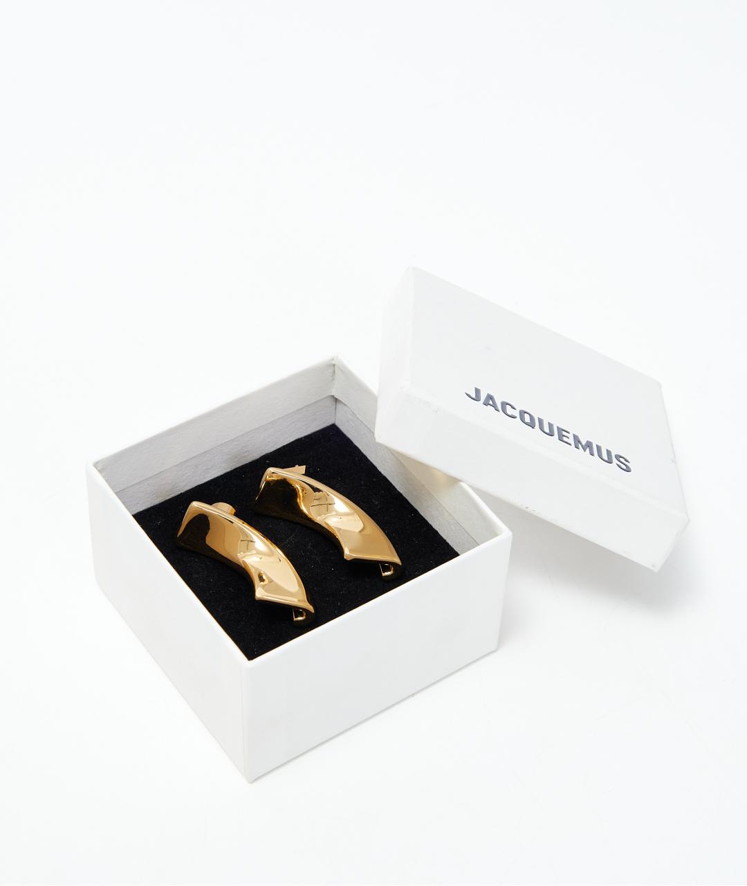JACQUEMUS Золотые металлические серьги, фото 4