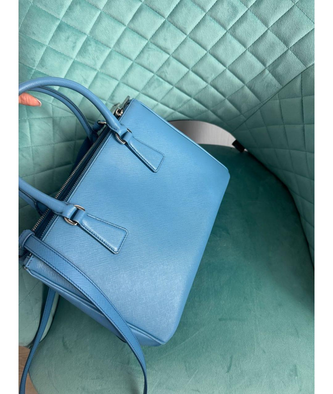 PRADA Голубая кожаная сумка через плечо, фото 3