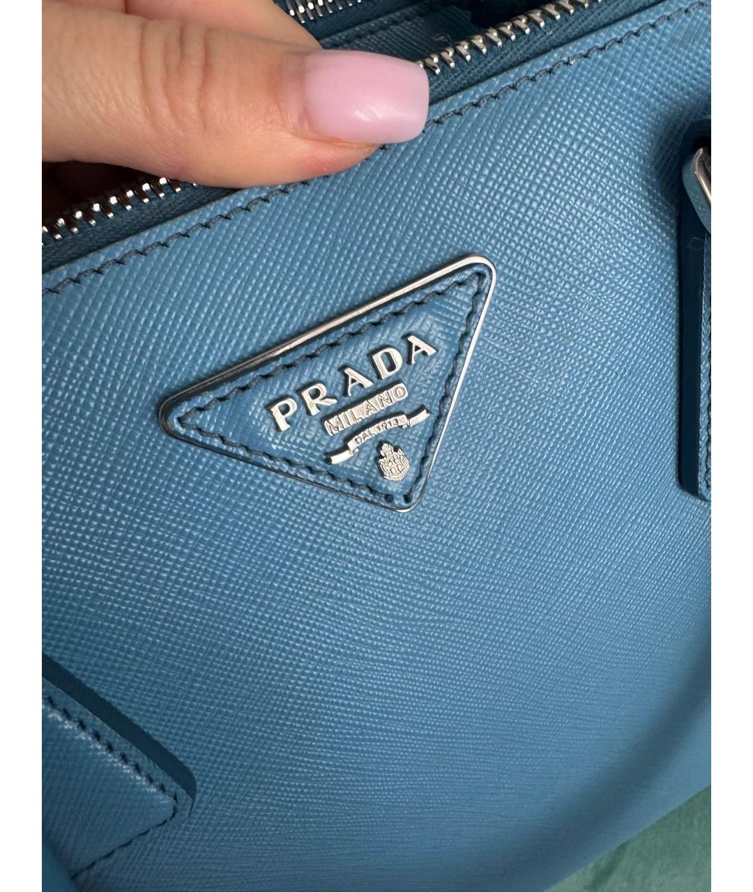 PRADA Голубая кожаная сумка через плечо, фото 6