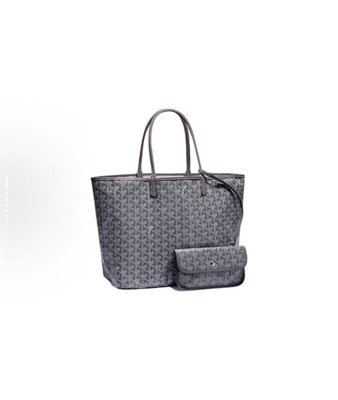 GOYARD Серая кожаная сумка тоут, фото 5