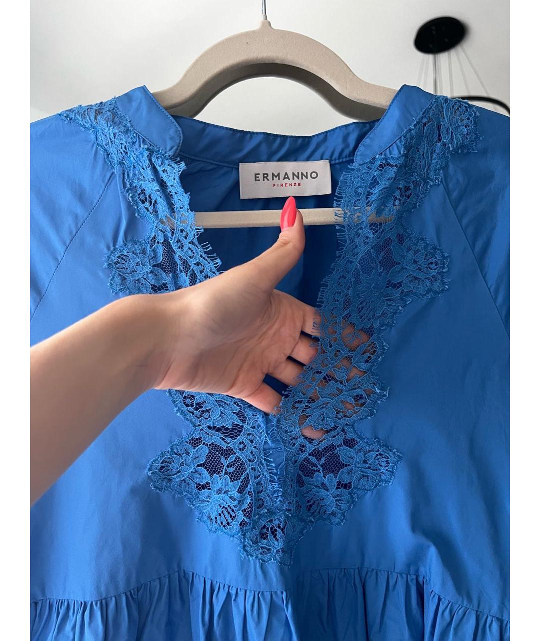 ERMANNO SCERVINO Синее полиэстеровое повседневное платье, фото 3