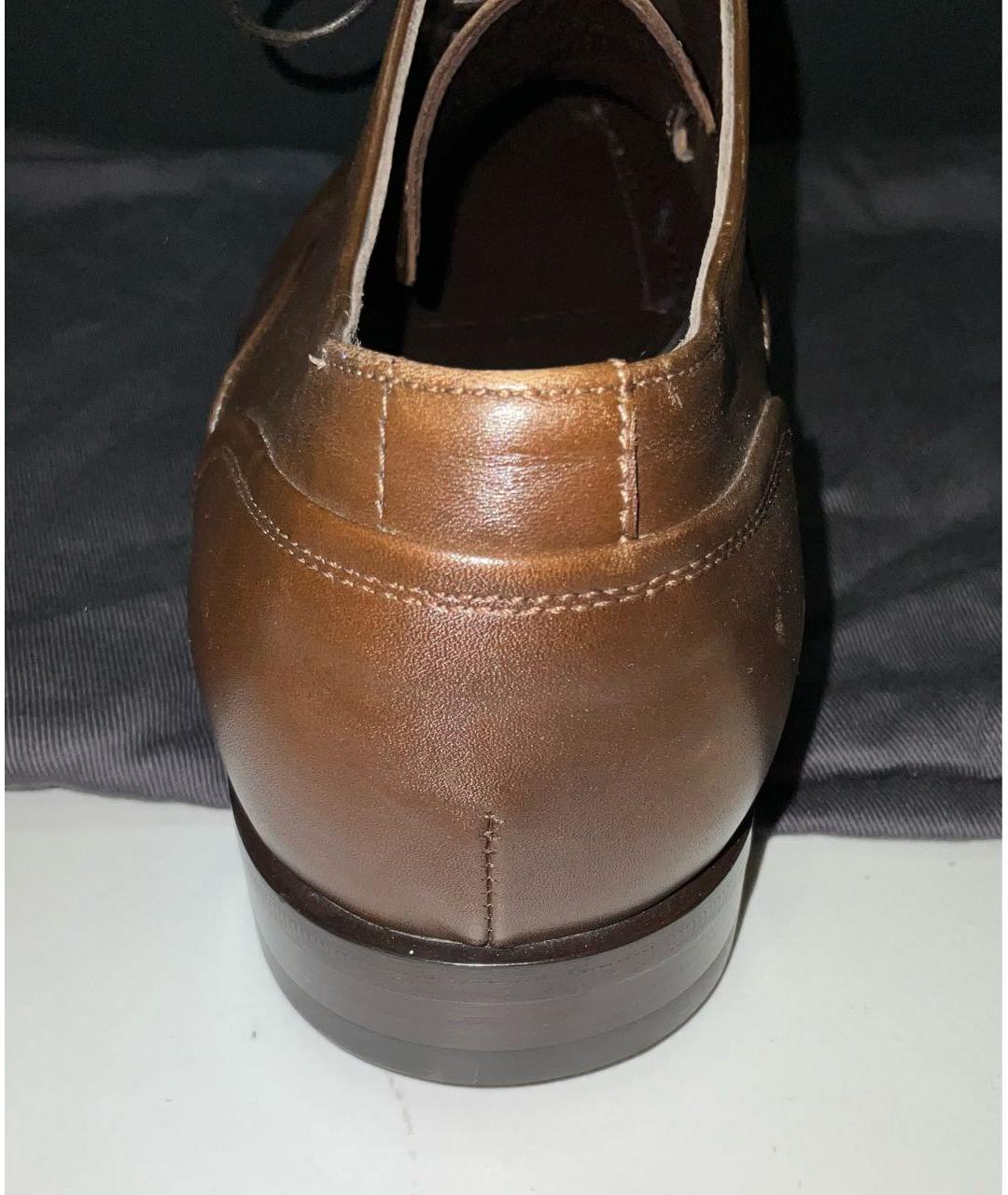 ERMENEGILDO ZEGNA XXX Коричневые кожаные туфли, фото 3