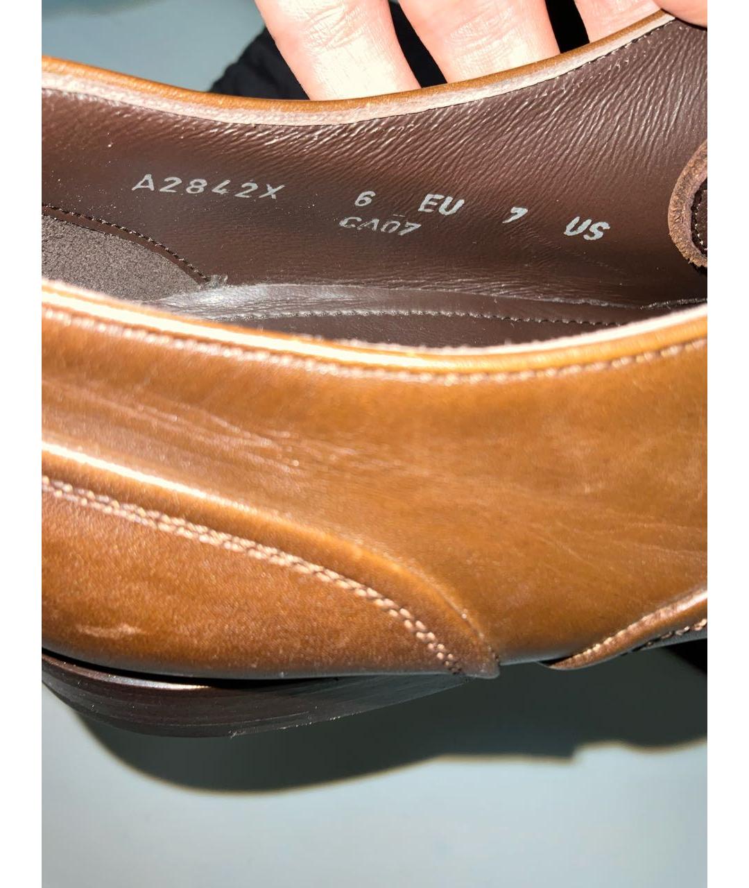 ERMENEGILDO ZEGNA XXX Коричневые кожаные туфли, фото 5