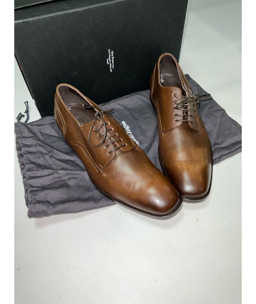 ERMENEGILDO ZEGNA XXX Коричневые кожаные туфли, фото 2