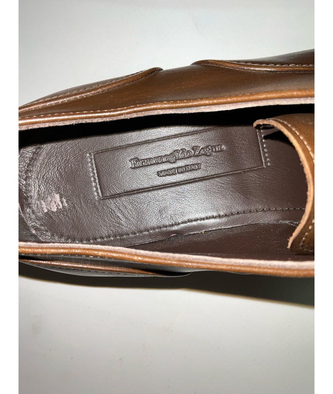 ERMENEGILDO ZEGNA XXX Коричневые кожаные туфли, фото 4