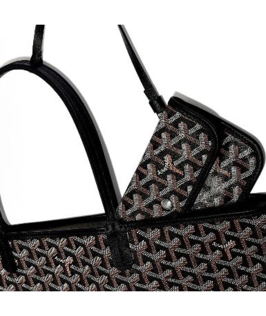 GOYARD Черная кожаная сумка тоут, фото 4