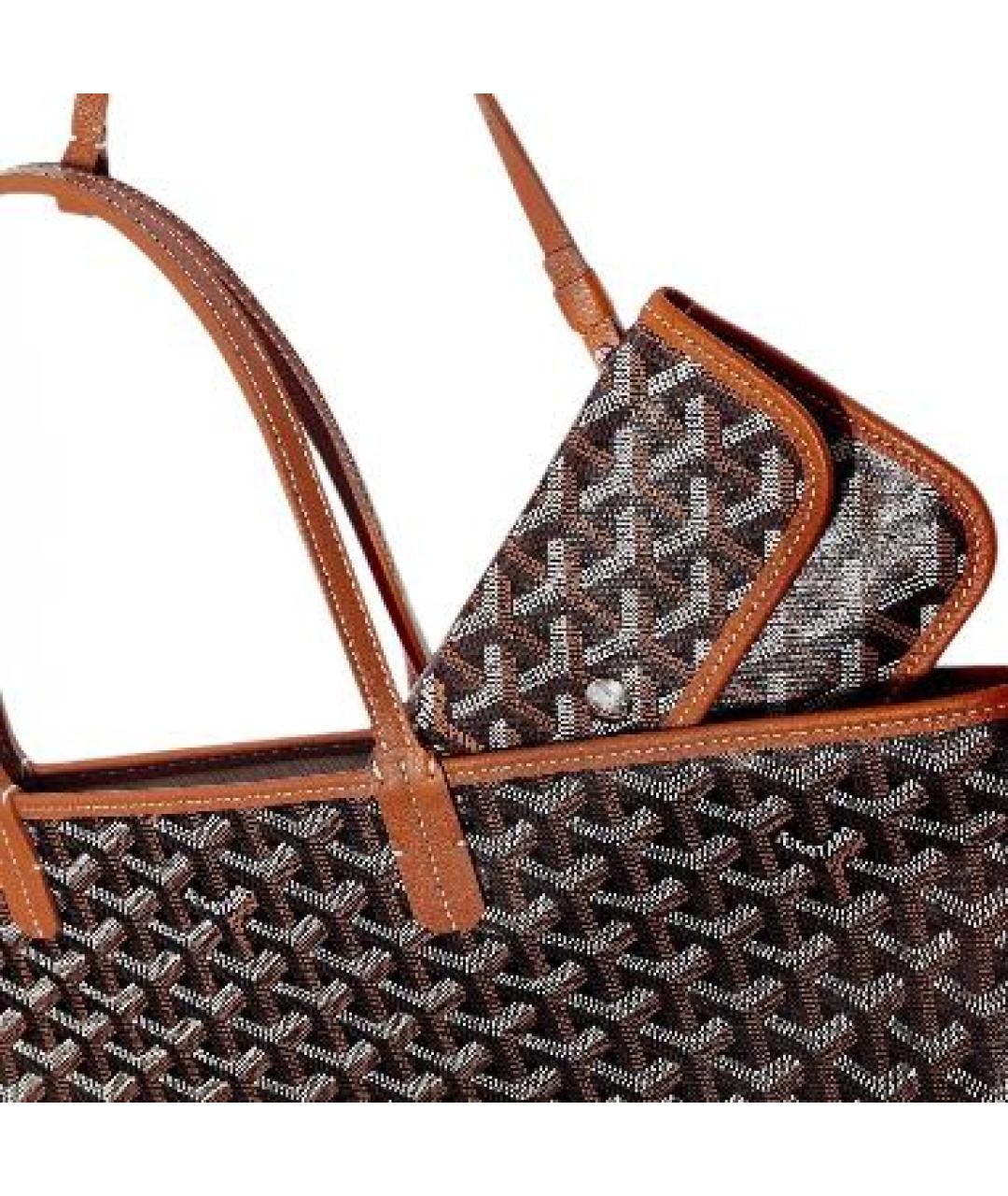 GOYARD Коричневая кожаная сумка тоут, фото 4