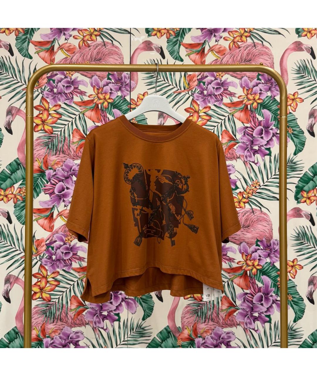 HERMES Коричневая футболка, фото 9