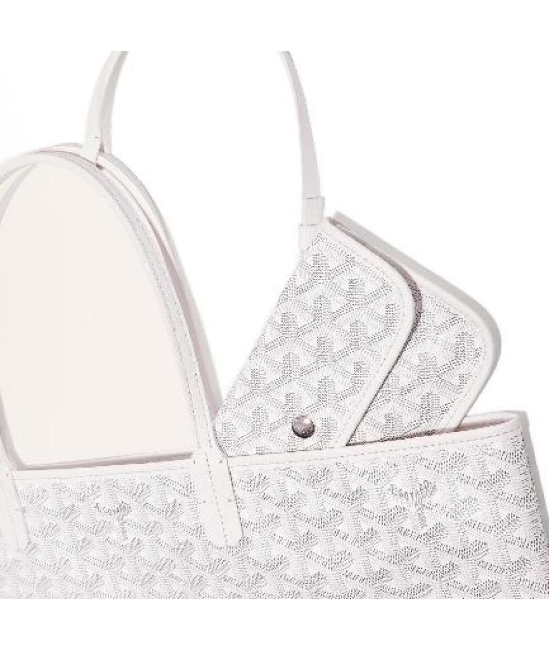GOYARD Белая кожаная сумка тоут, фото 4