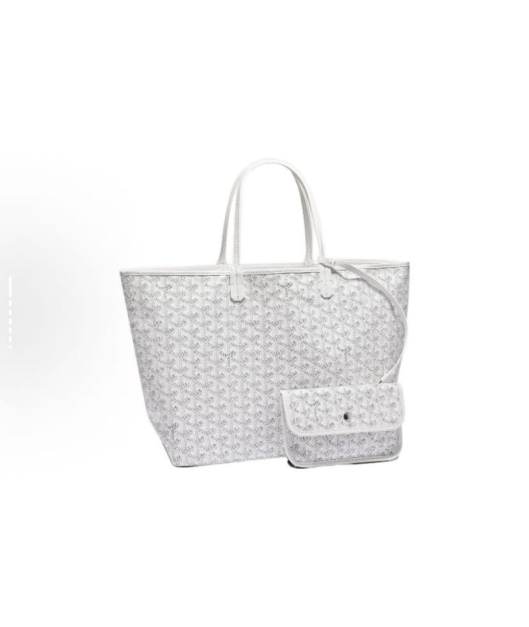 GOYARD Белая кожаная сумка тоут, фото 5