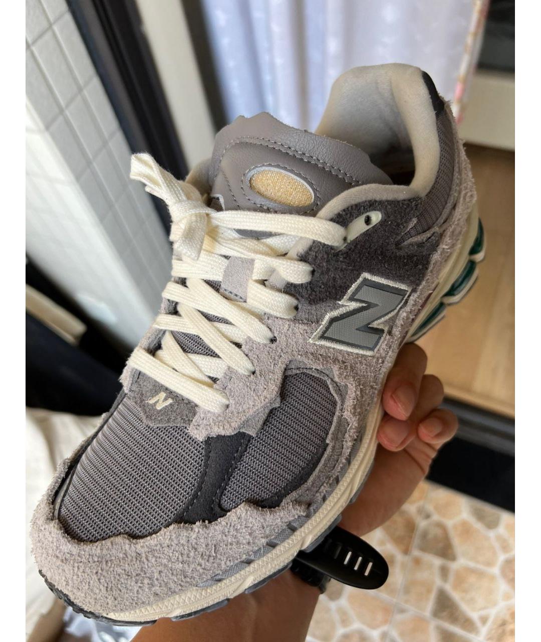 NEW BALANCE Серые замшевые низкие кроссовки / кеды, фото 2