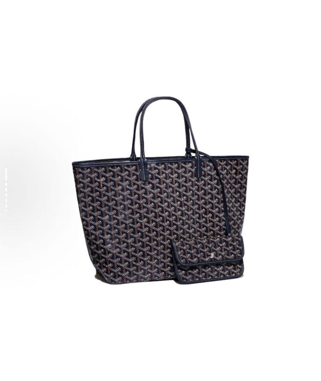GOYARD Темно-синяя кожаная сумка тоут, фото 5