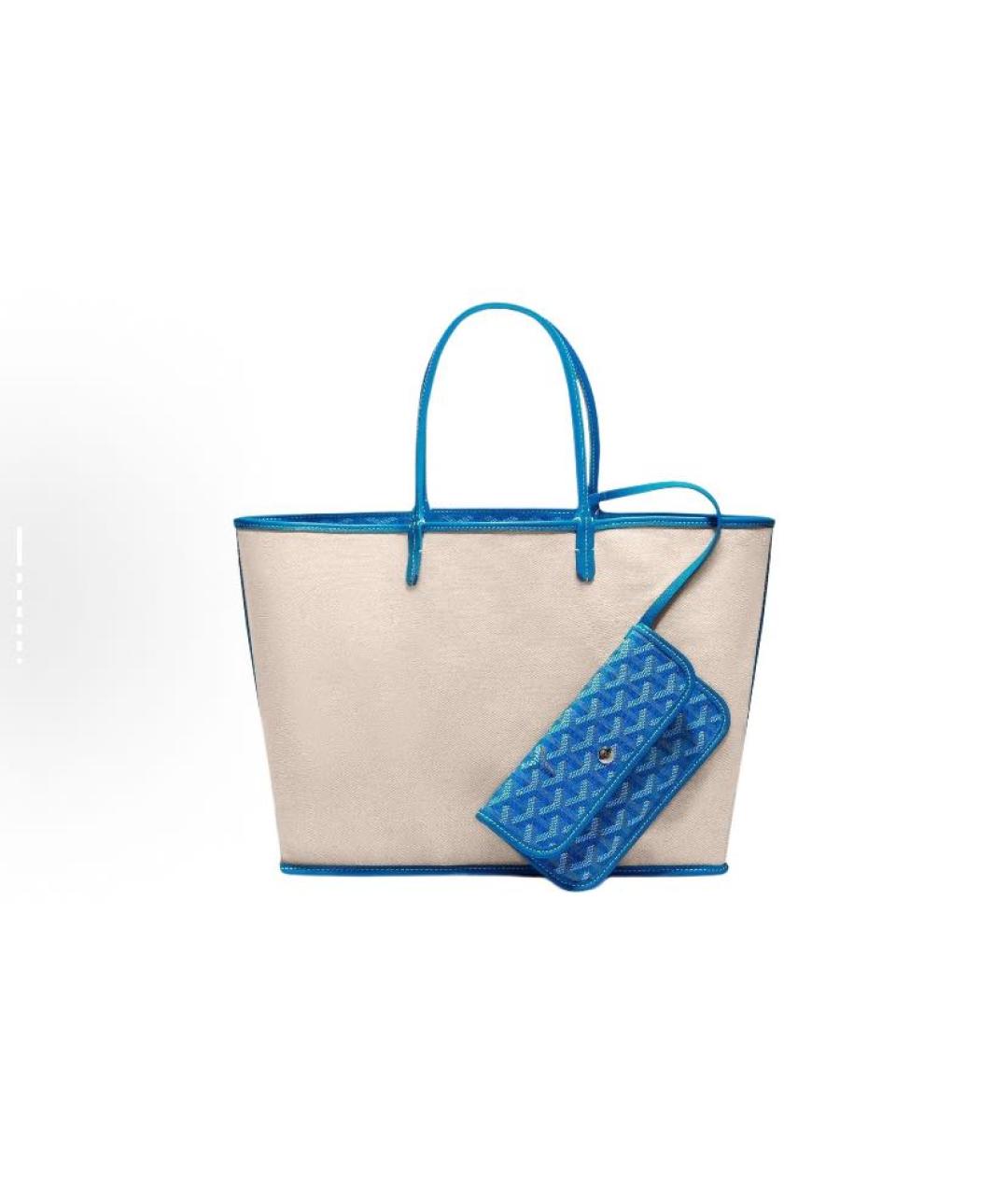 GOYARD Синяя кожаная сумка тоут, фото 3
