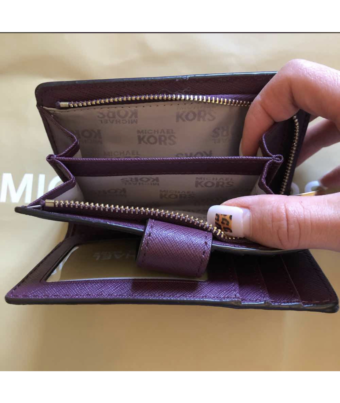MICHAEL KORS COLLECTION Фиолетовый кожаный кошелек, фото 3