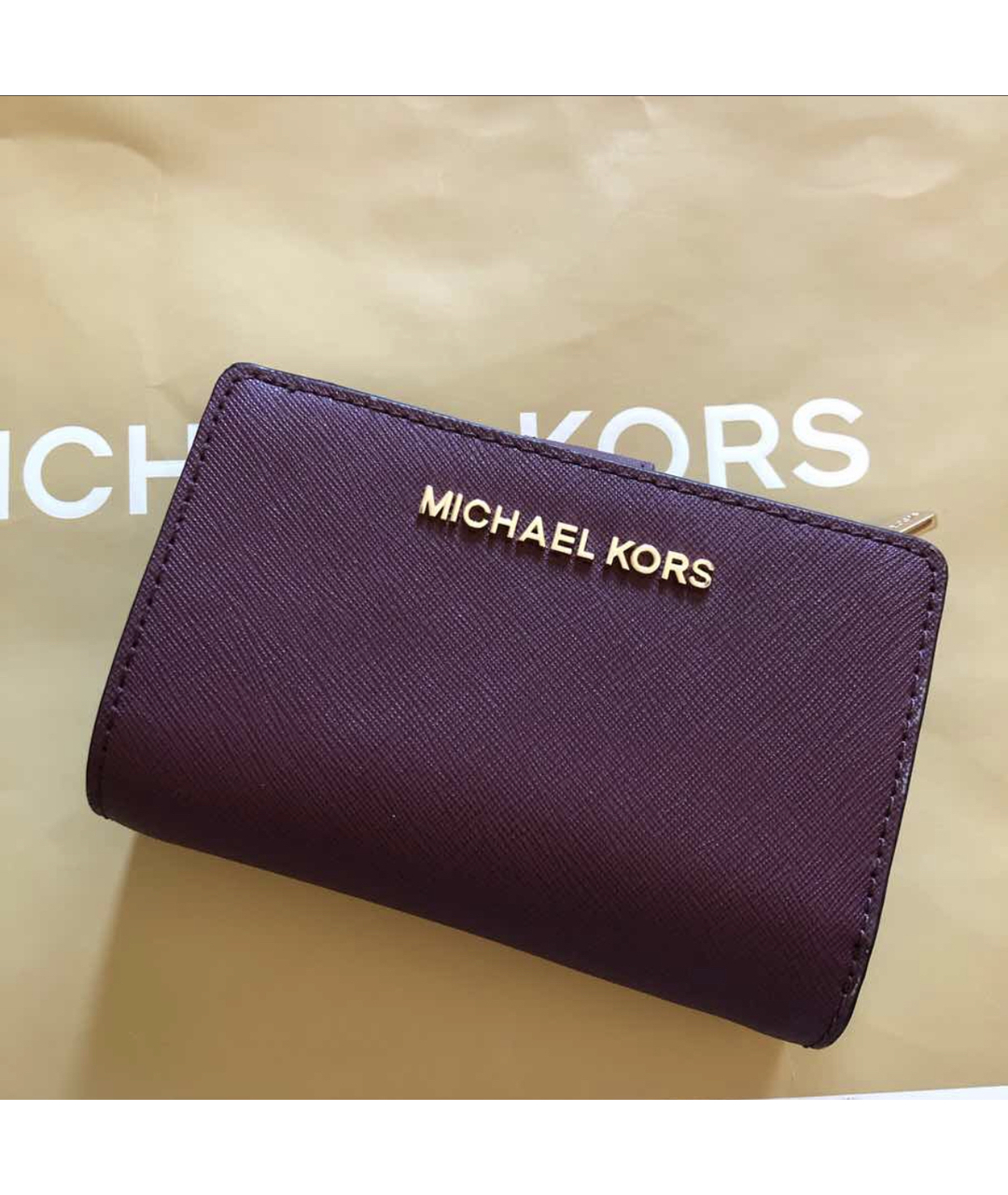 MICHAEL KORS COLLECTION Фиолетовый кожаный кошелек, фото 4
