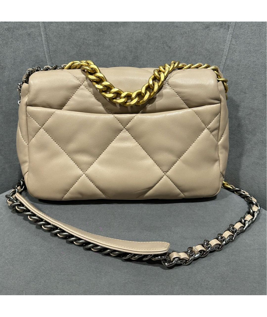 CHANEL Бежевая кожаная сумка через плечо, фото 2