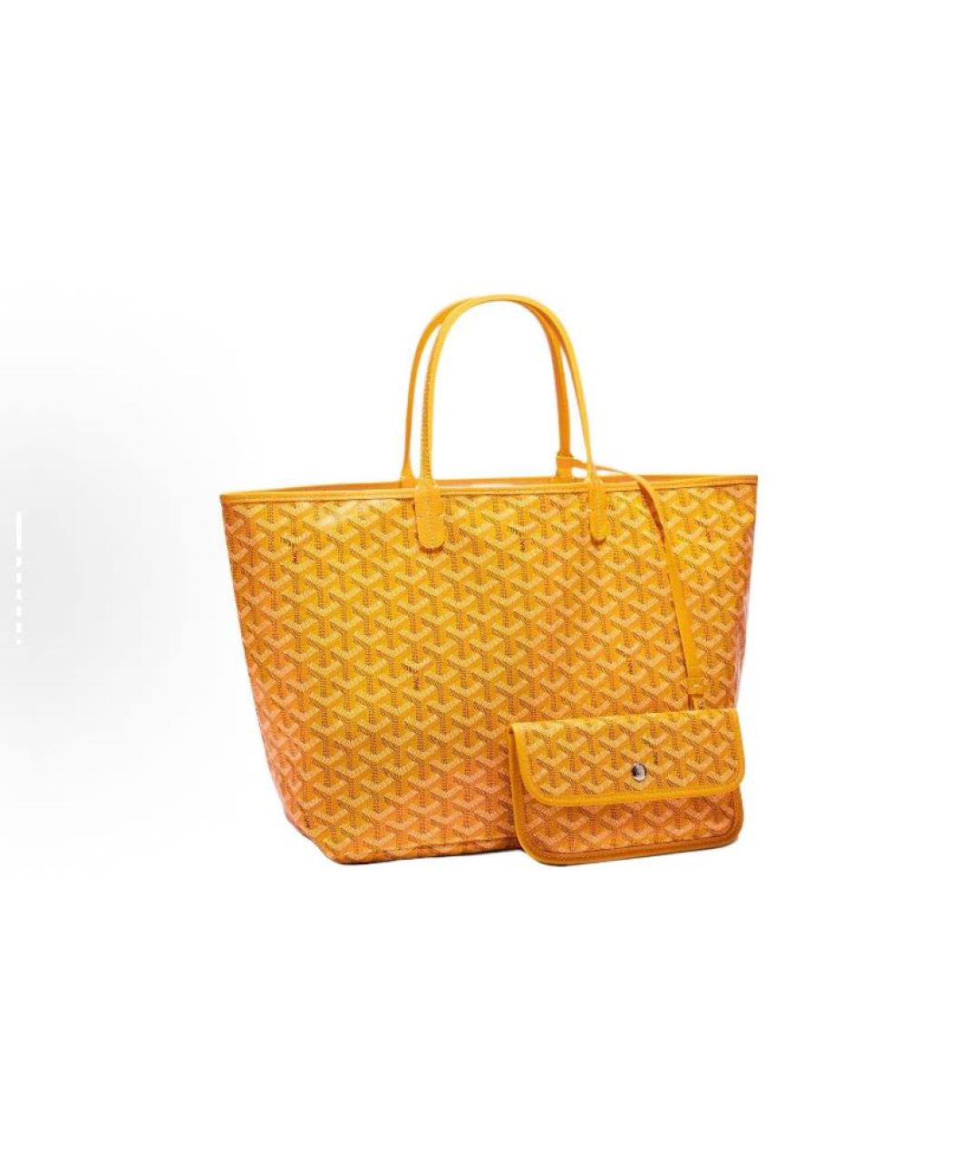 GOYARD Желтая кожаная сумка тоут, фото 5