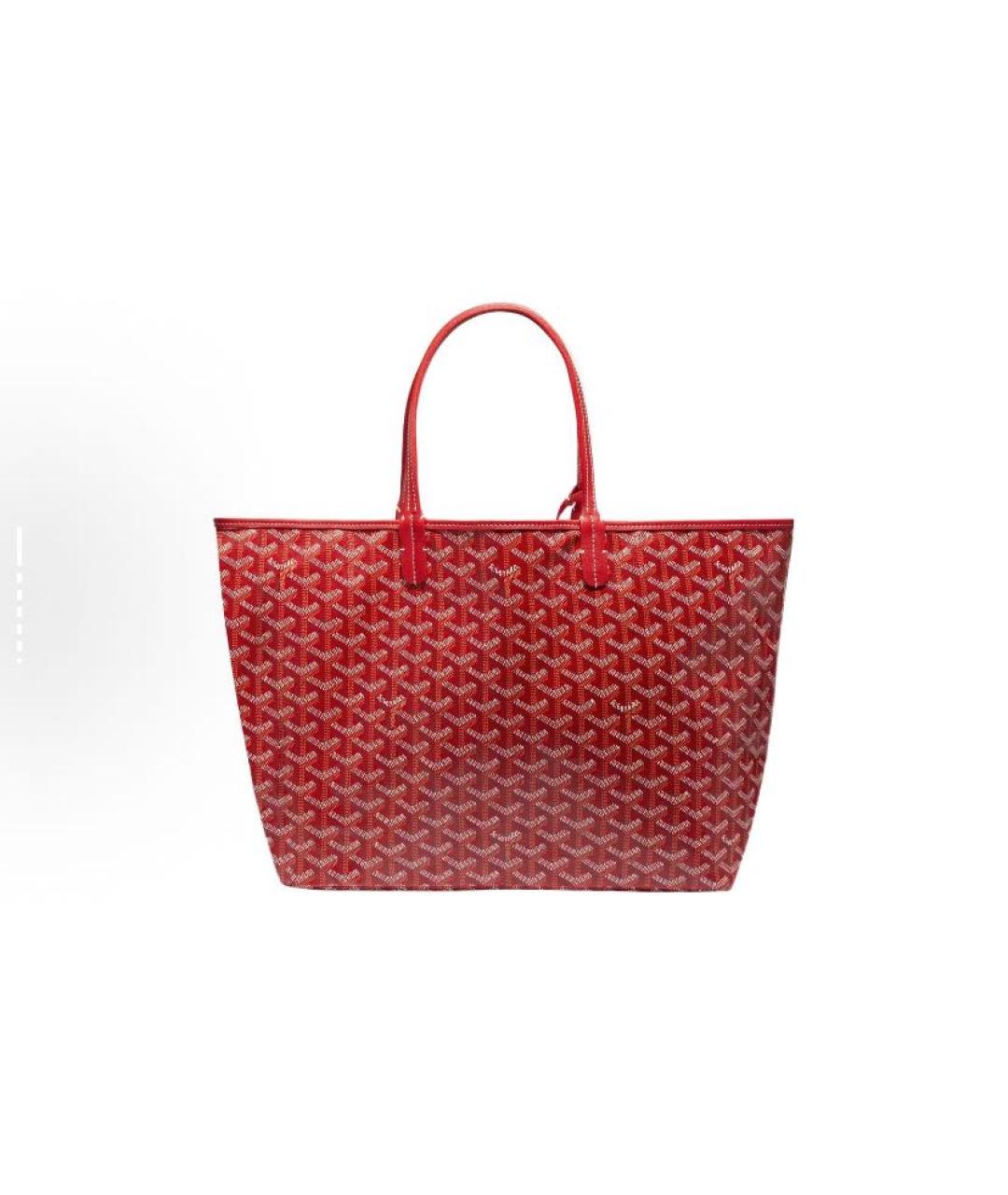 GOYARD Красная кожаная сумка тоут, фото 2