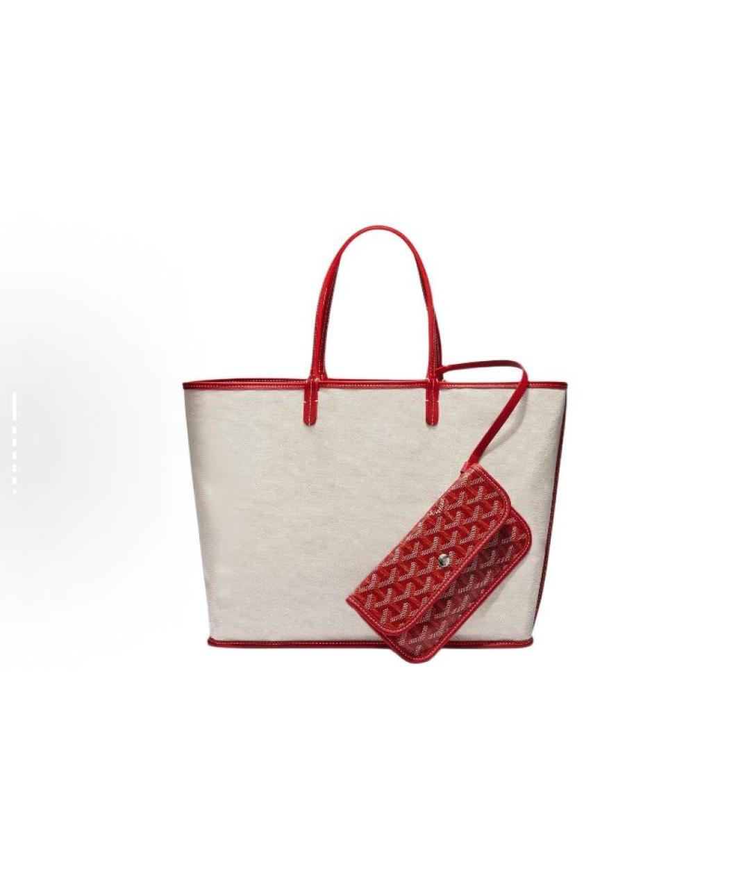 GOYARD Красная кожаная сумка тоут, фото 3