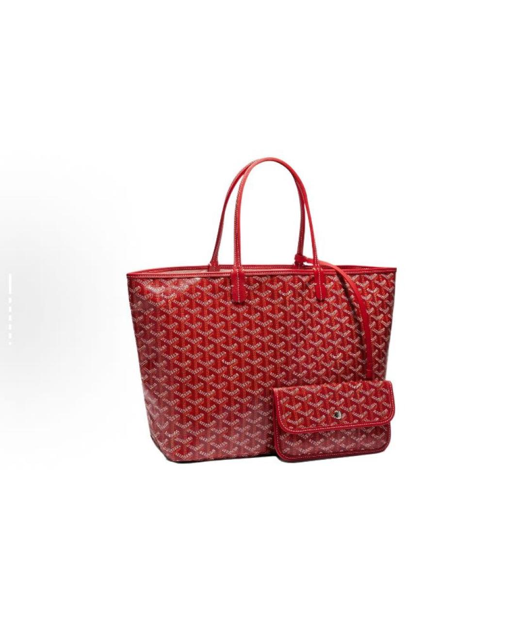 GOYARD Красная кожаная сумка тоут, фото 5