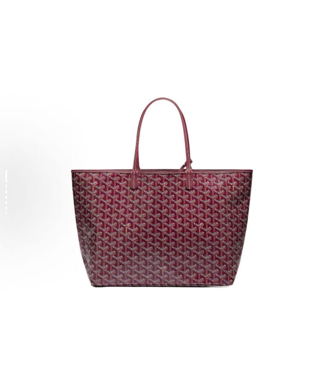 GOYARD Бордовая кожаная сумка тоут, фото 2