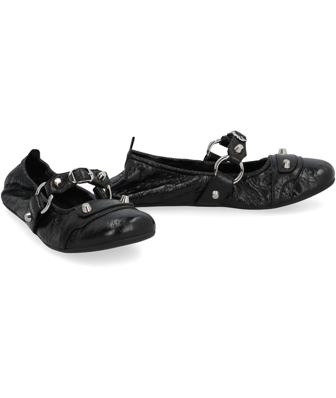 BALENCIAGA Черные кожаные балетки, фото 2