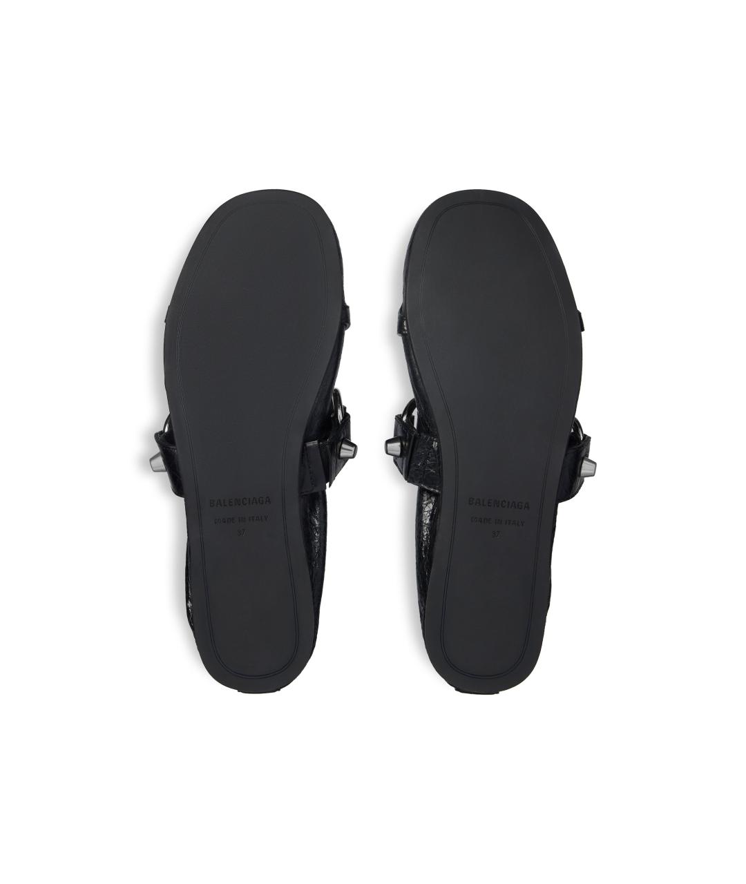 BALENCIAGA Черные кожаные балетки, фото 6