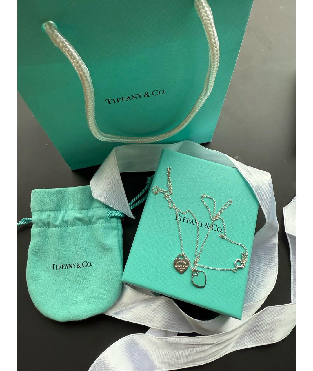 TIFFANY&CO Бирюзовая серебряная подвеска, фото 2