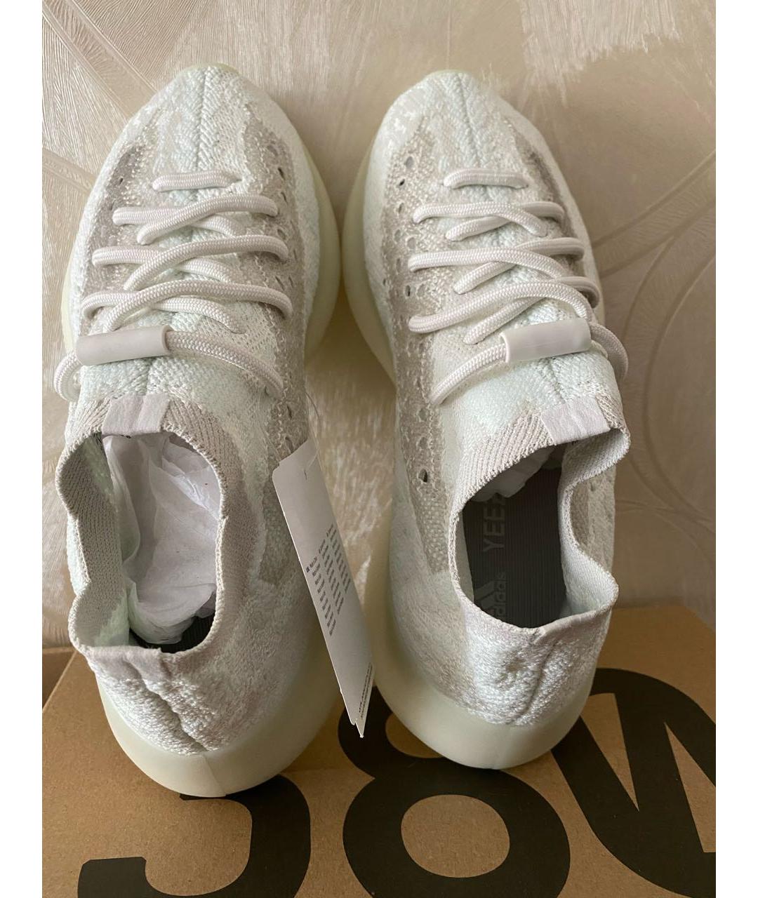 YEEZY Белые текстильные кроссовки, фото 3