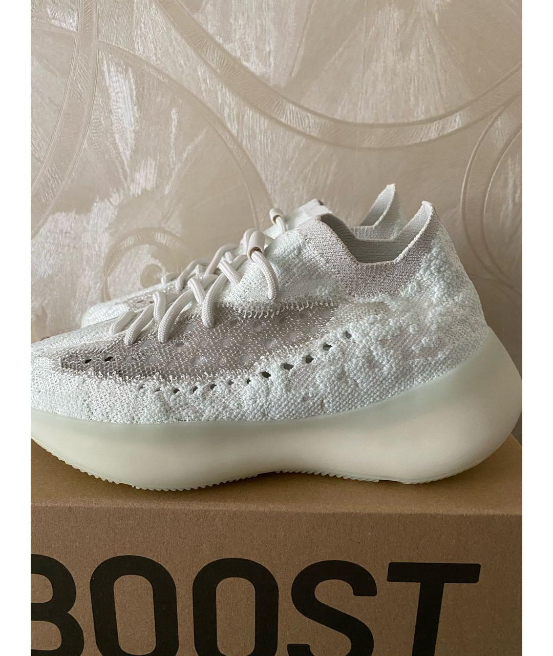YEEZY Белые текстильные кроссовки, фото 5