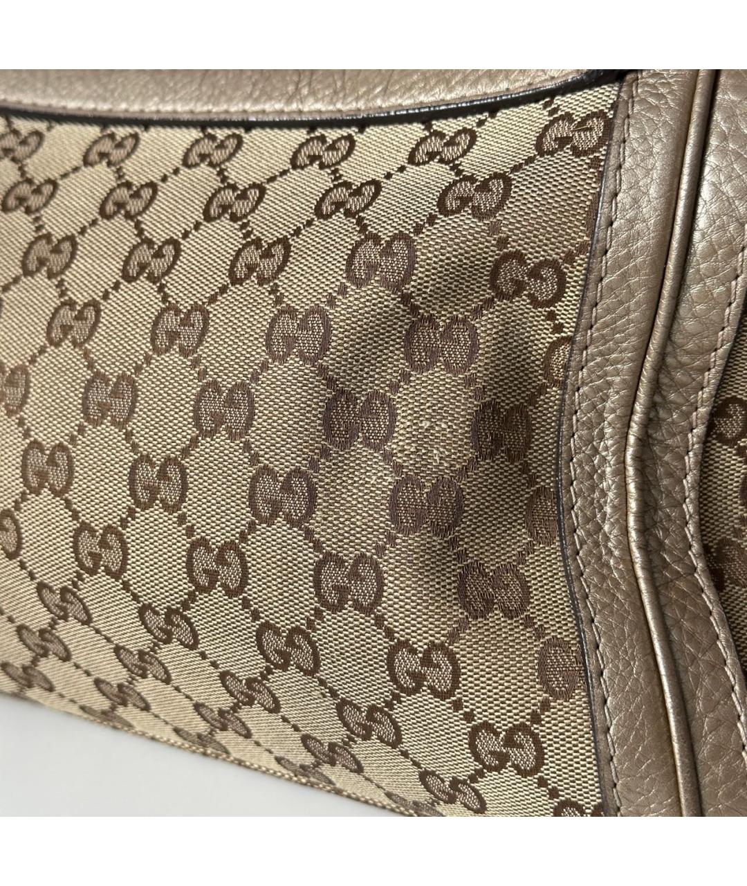 GUCCI Бежевая кожаная сумка на плечо, фото 3