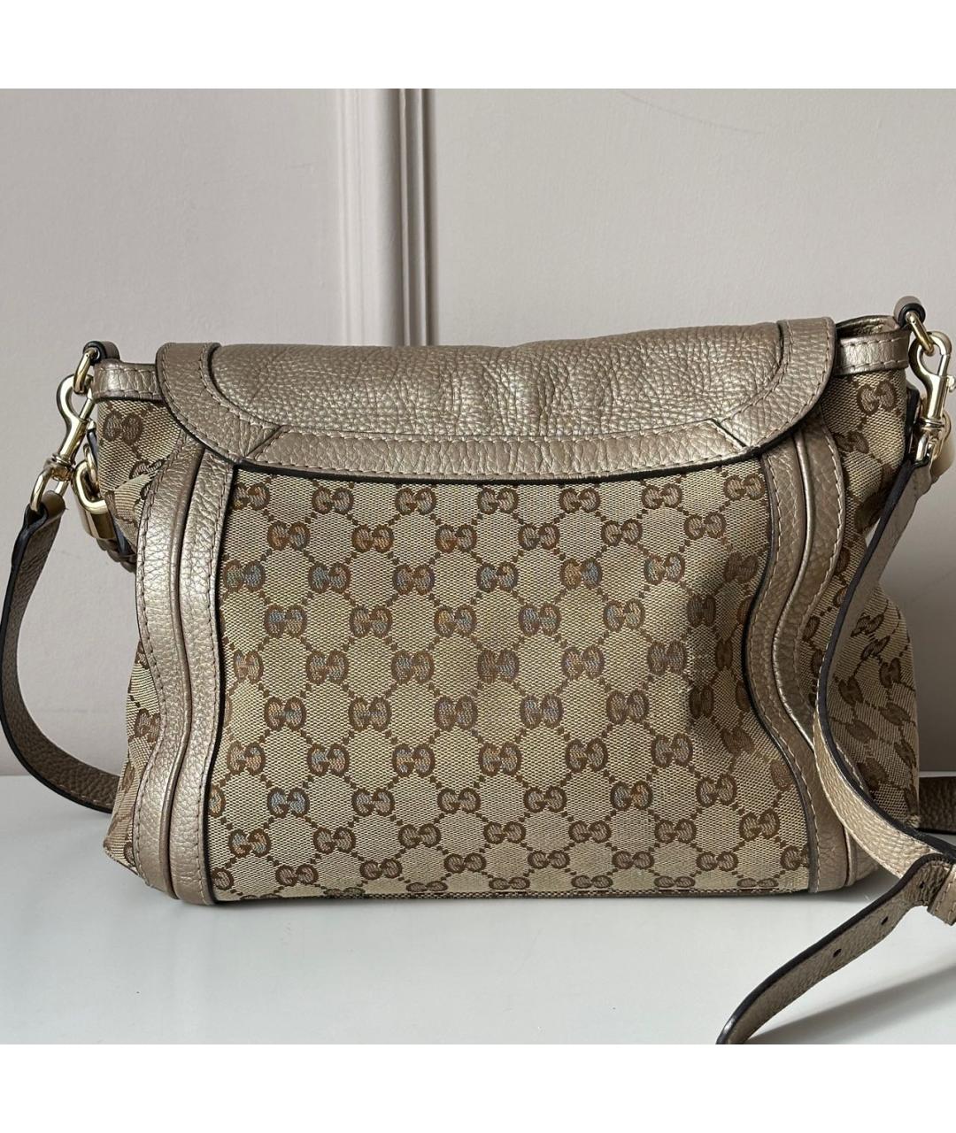 GUCCI Бежевая кожаная сумка на плечо, фото 2
