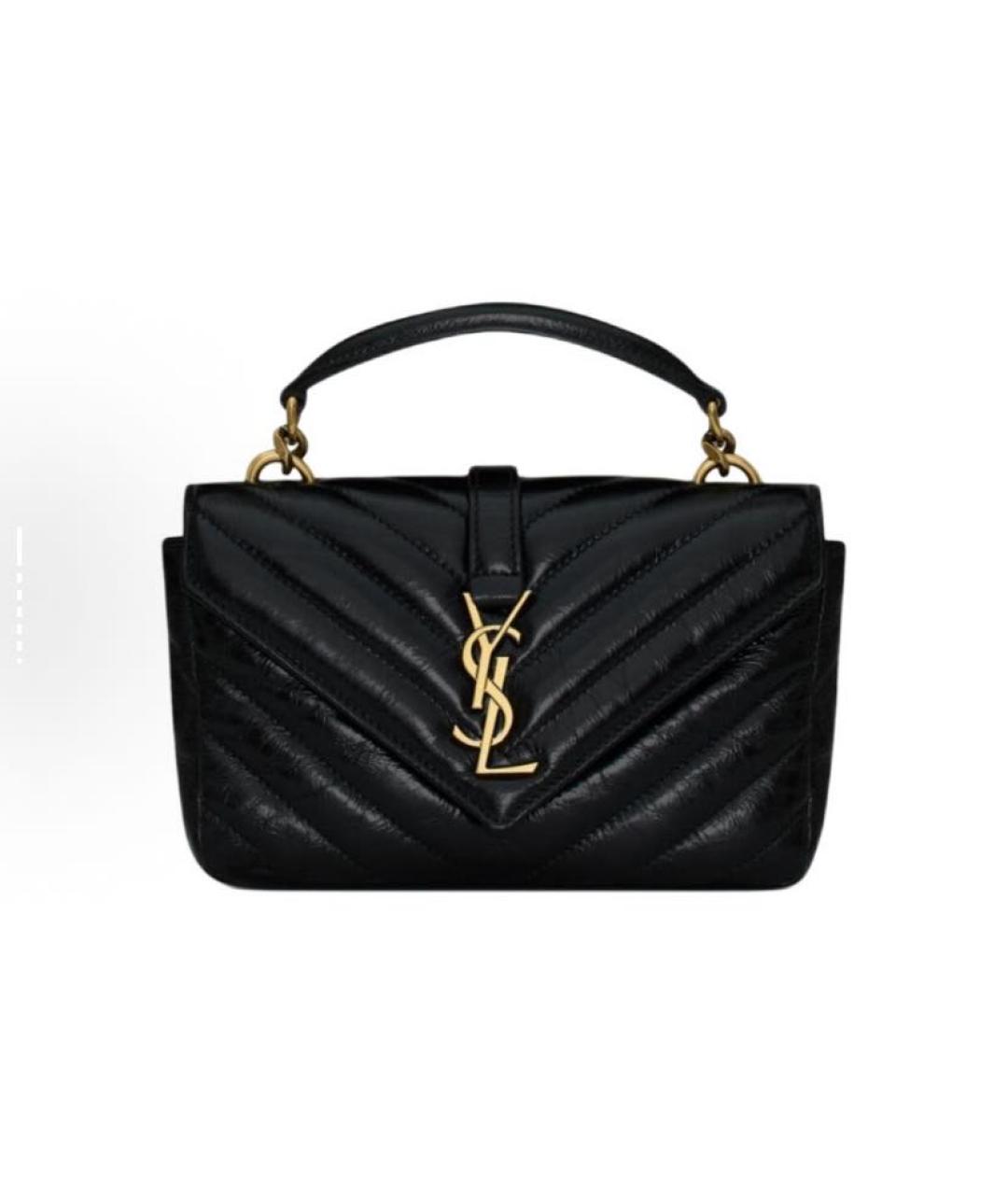 SAINT LAURENT Черная кожаная сумка через плечо, фото 5