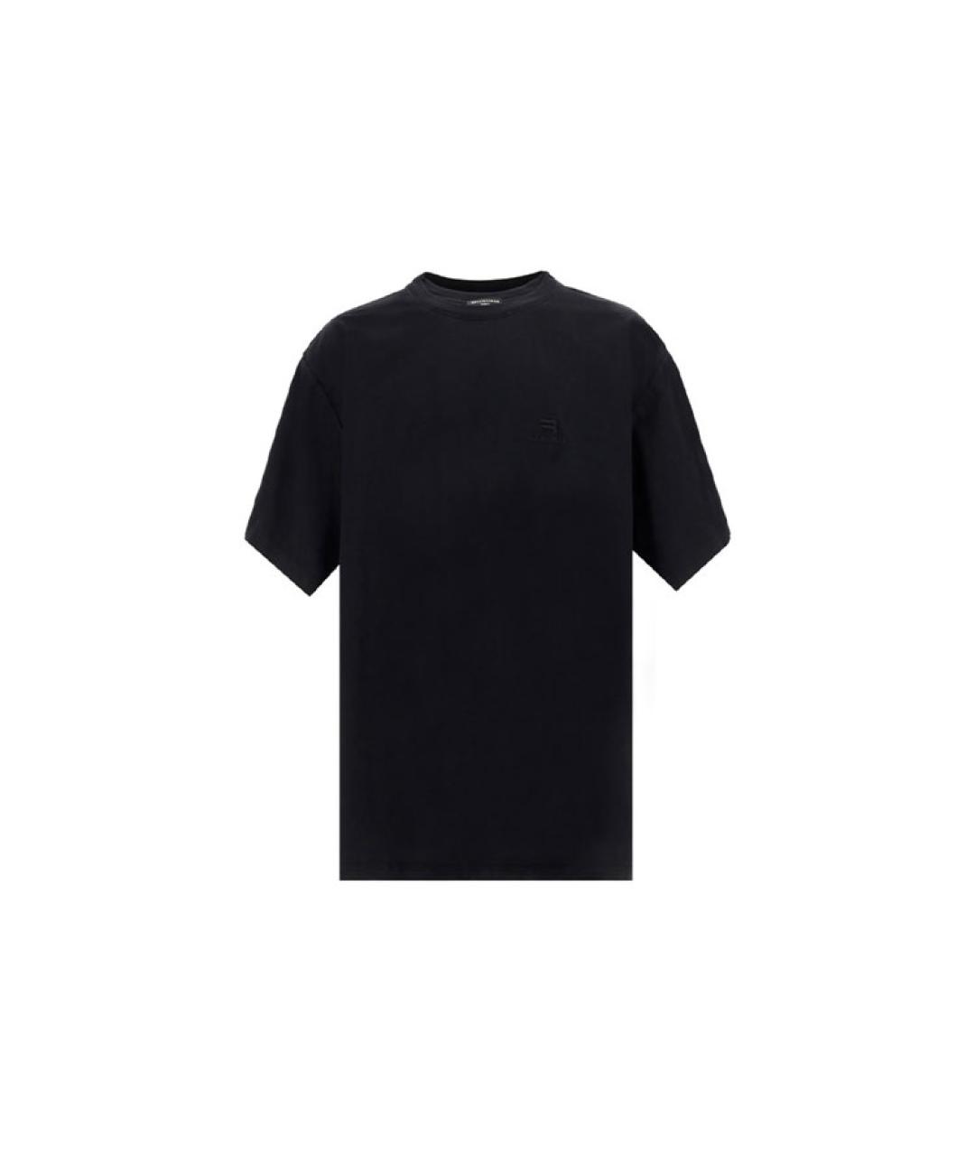 BALENCIAGA Черная хлопковая футболка, фото 1