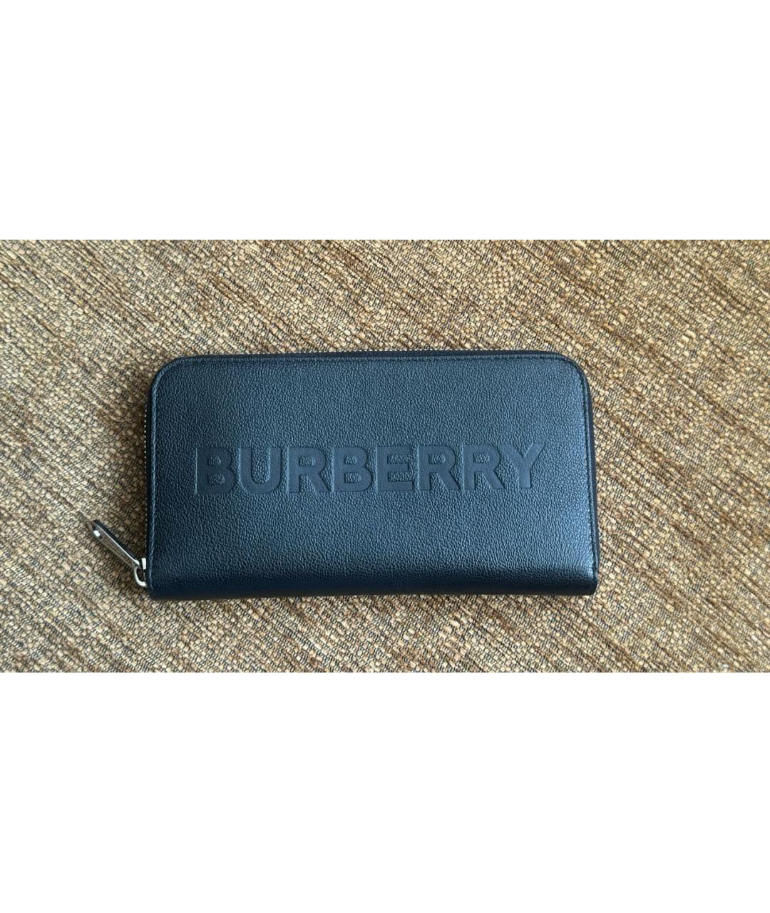 BURBERRY Черная кожаная сумка тоут, фото 8