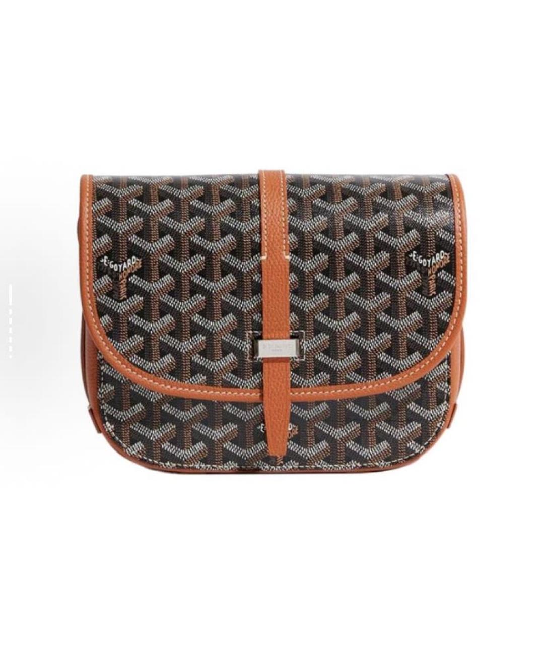 GOYARD Коричневая кожаная сумка через плечо, фото 2
