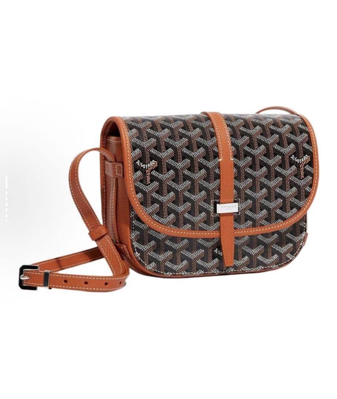 GOYARD Коричневая кожаная сумка через плечо, фото 5