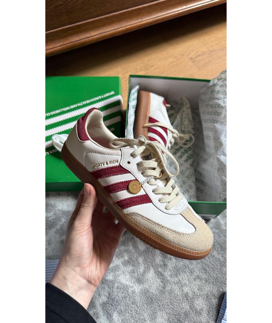 SPORTY AND RICH Белые кожаные кеды, фото 2