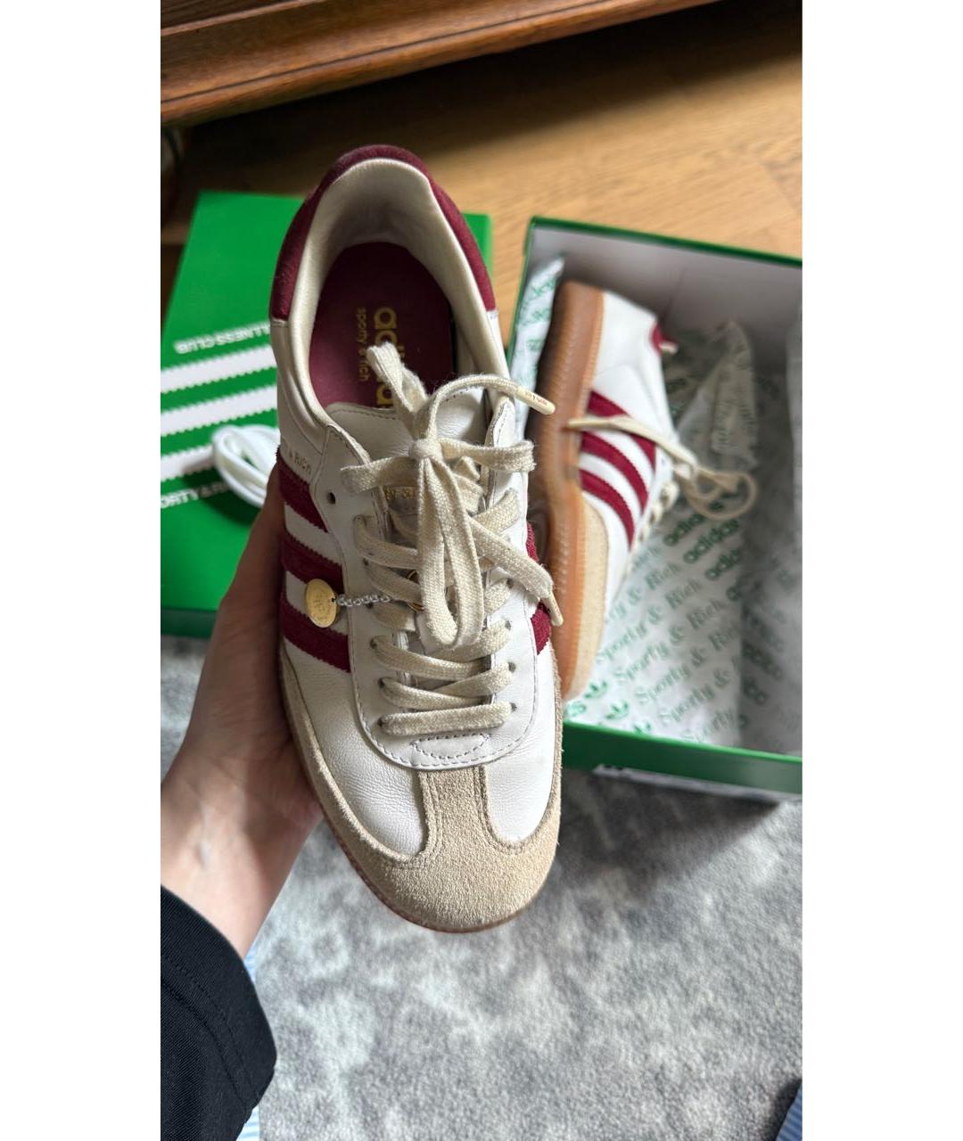 SPORTY AND RICH Белые кожаные кеды, фото 3