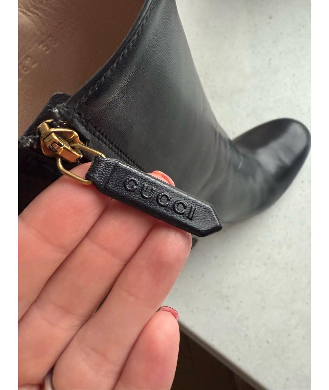 GUCCI Черные кожаные ботильоны, фото 7