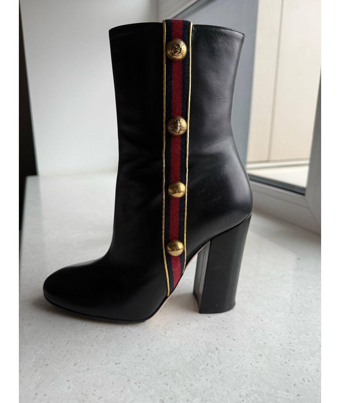 GUCCI Черные кожаные ботильоны, фото 9