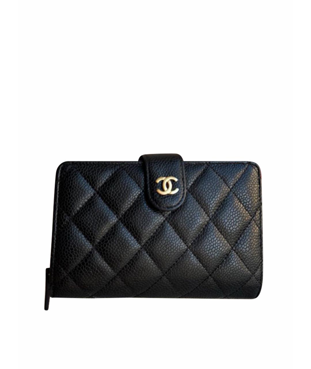 CHANEL Черный кожаный кошелек, фото 1