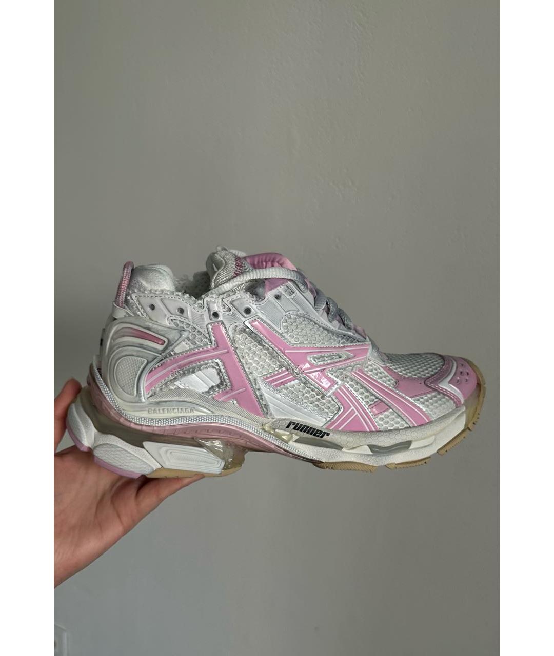 BALENCIAGA Белые кожаные кроссовки, фото 4