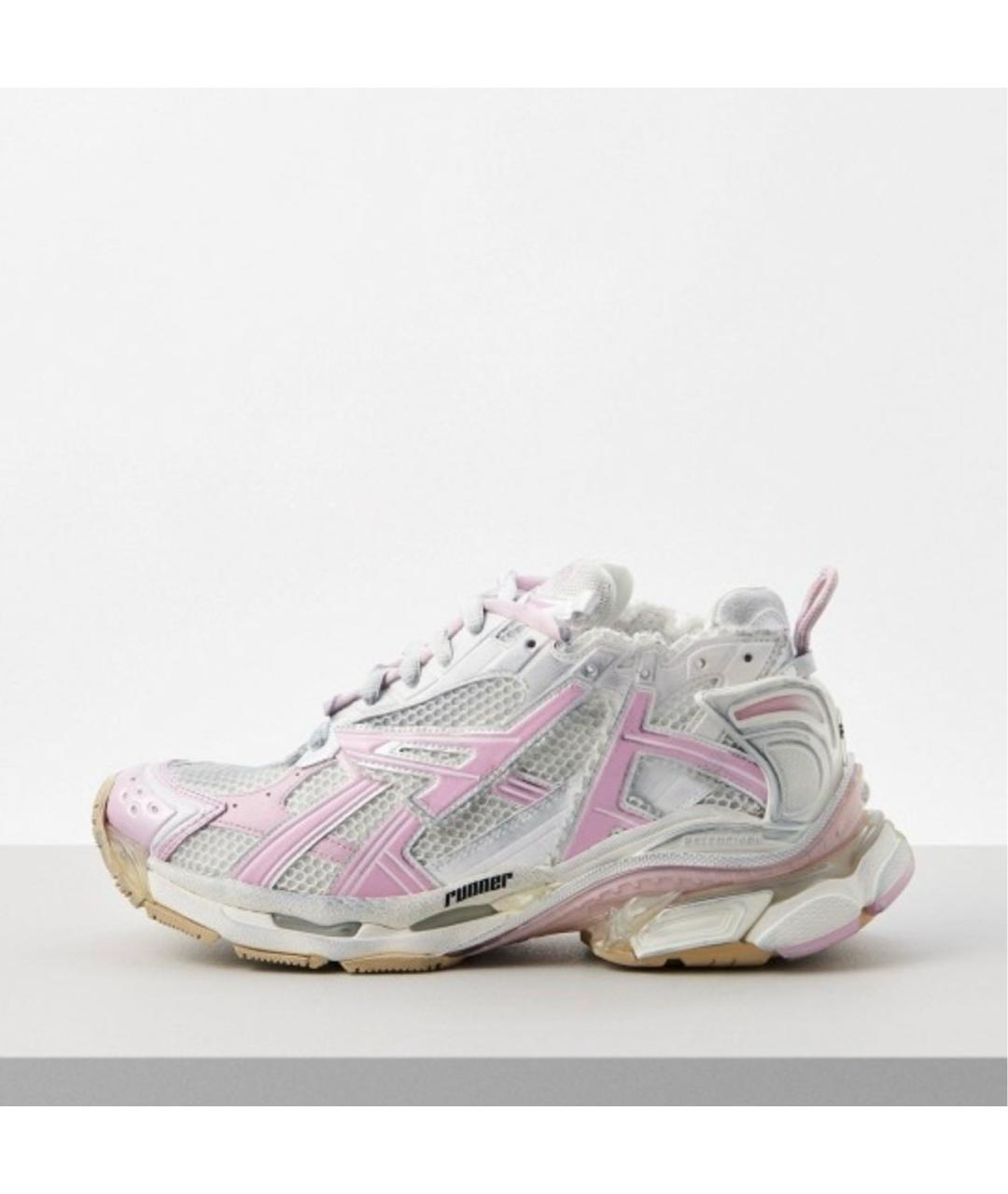 BALENCIAGA Белые кожаные кроссовки, фото 6