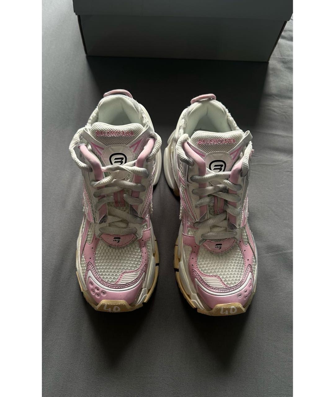 BALENCIAGA Белые кожаные кроссовки, фото 3