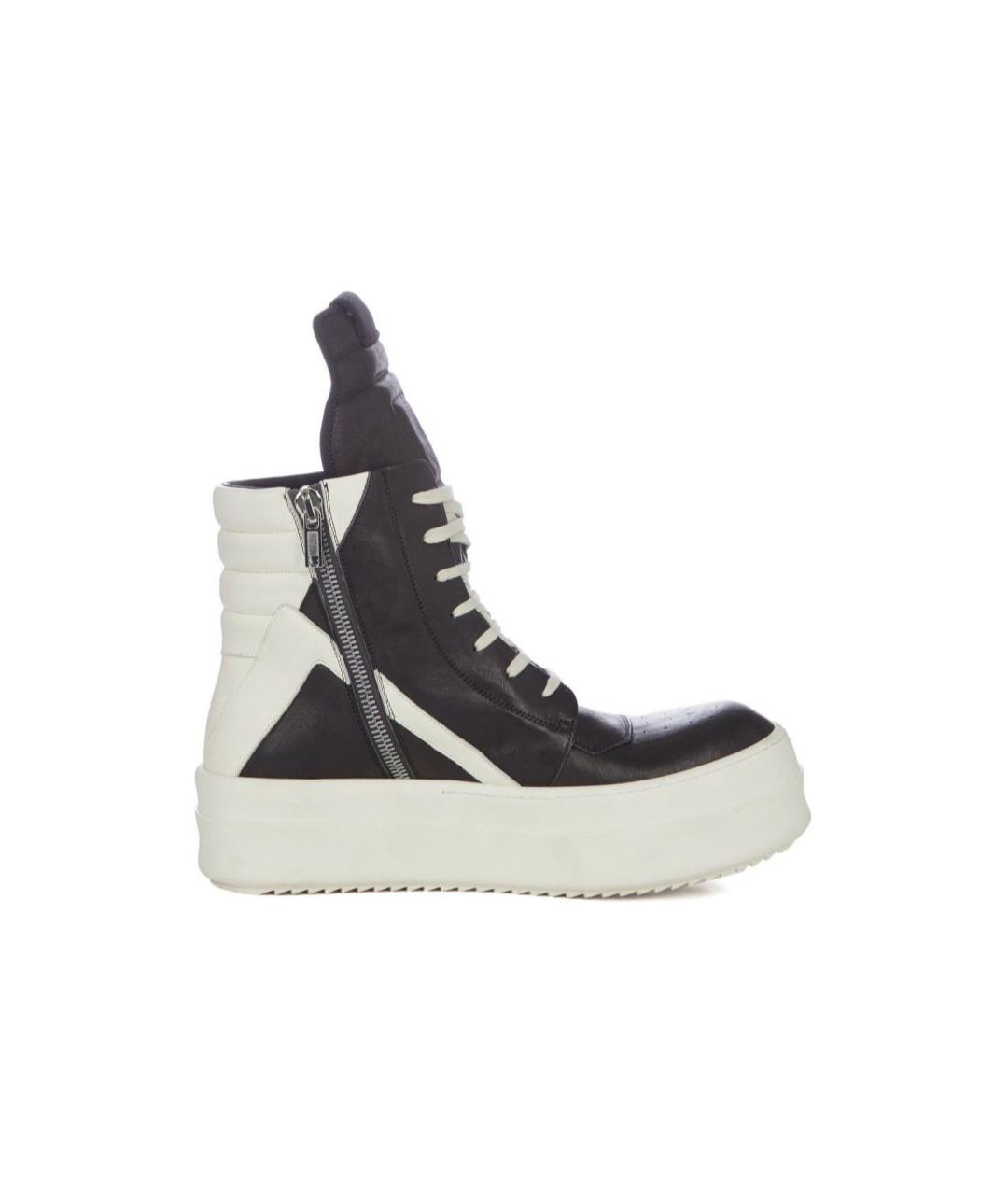RICK OWENS Черные высокие кроссовки / кеды, фото 2