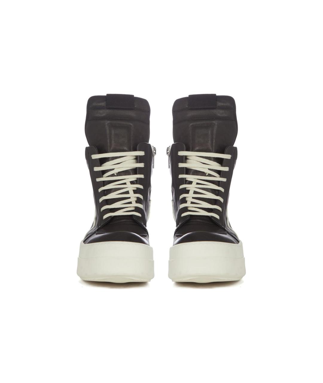 RICK OWENS Черные высокие кроссовки / кеды, фото 3