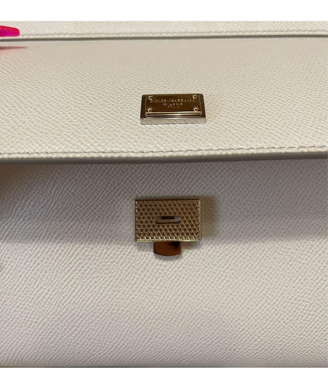 DOLCE&GABBANA Белая кожаная сумка через плечо, фото 3